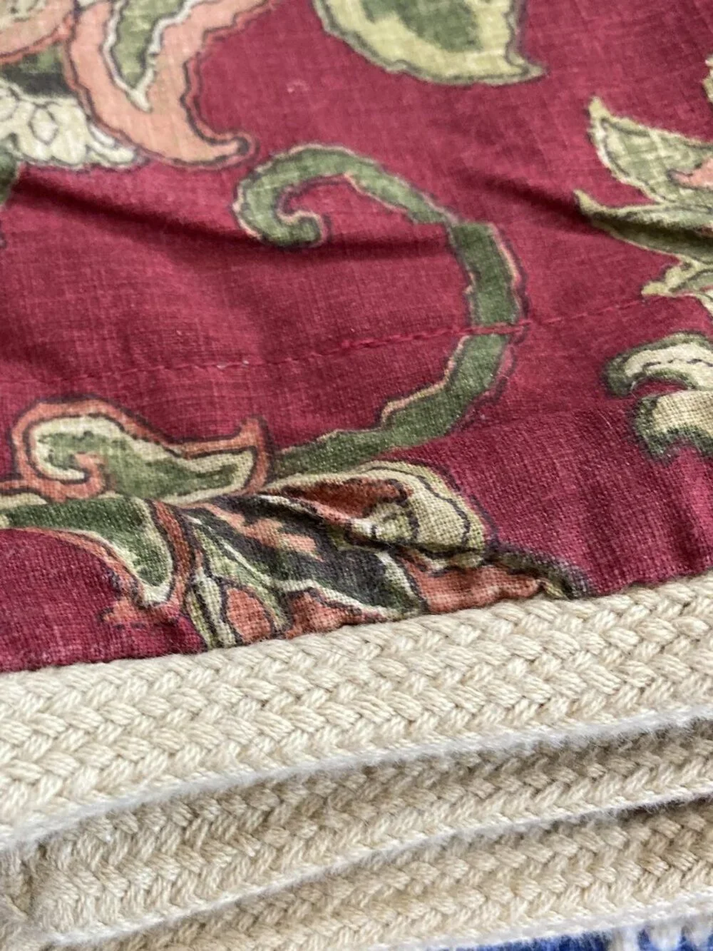 2 Pc Set Chaps Ralph Lauren Annabelle Standard Pillow Shams Red Jacobean Floral